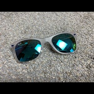 Ray-Ban LightRay Clear Frosted Frame Blue Lens